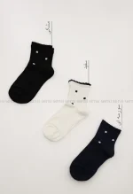 جوراب خالدار نیم ساق پنبه کد1004989