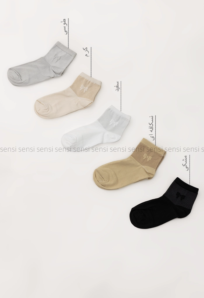 جوراب پاپیون نیم ساق پنبه کد1004923