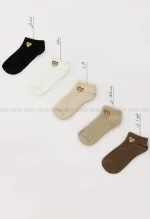 جوراب گلدوزی قلب مچی پنبه کد1004985