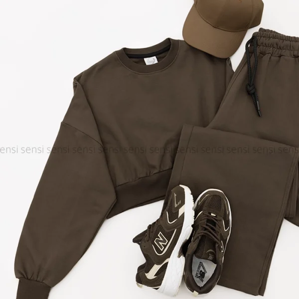 ست کراپ دورس شلوار رنگی کد1004915