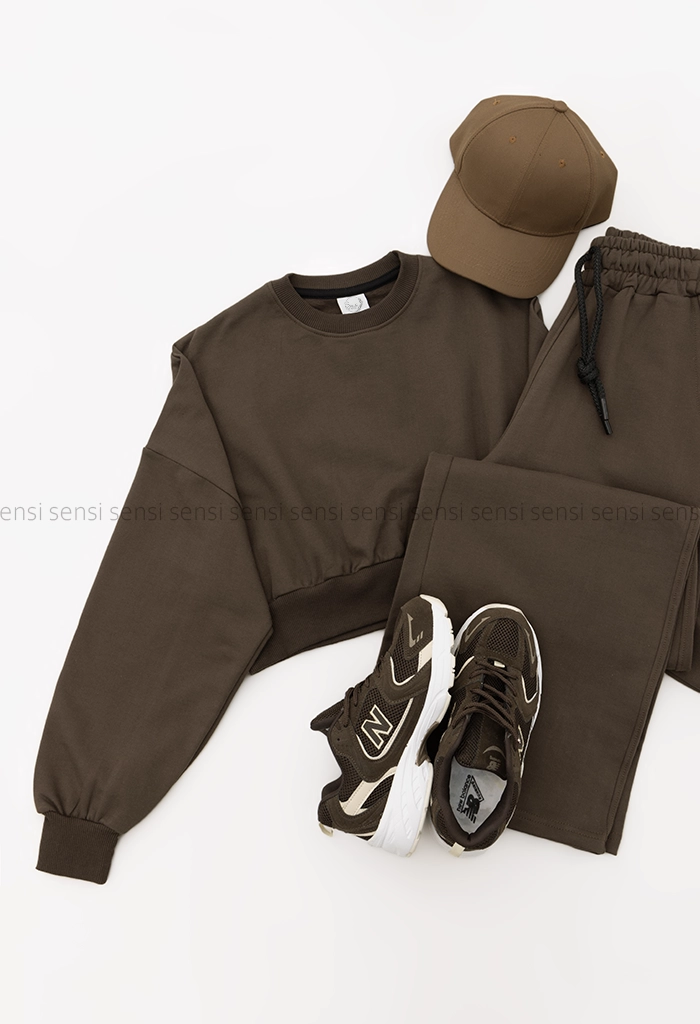 ست کراپ دورس شلوار رنگی کد1004915