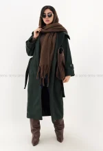 پالتو فوتر 2دکمه یقه ایستاده آستر دار@ کد1004814