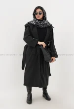 پالتو فوتر 2دکمه یقه ایستاده آستر دار@ کد1004814