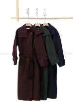 پالتو فوتر 2دکمه یقه ایستاده آستر دار@ کد1004814